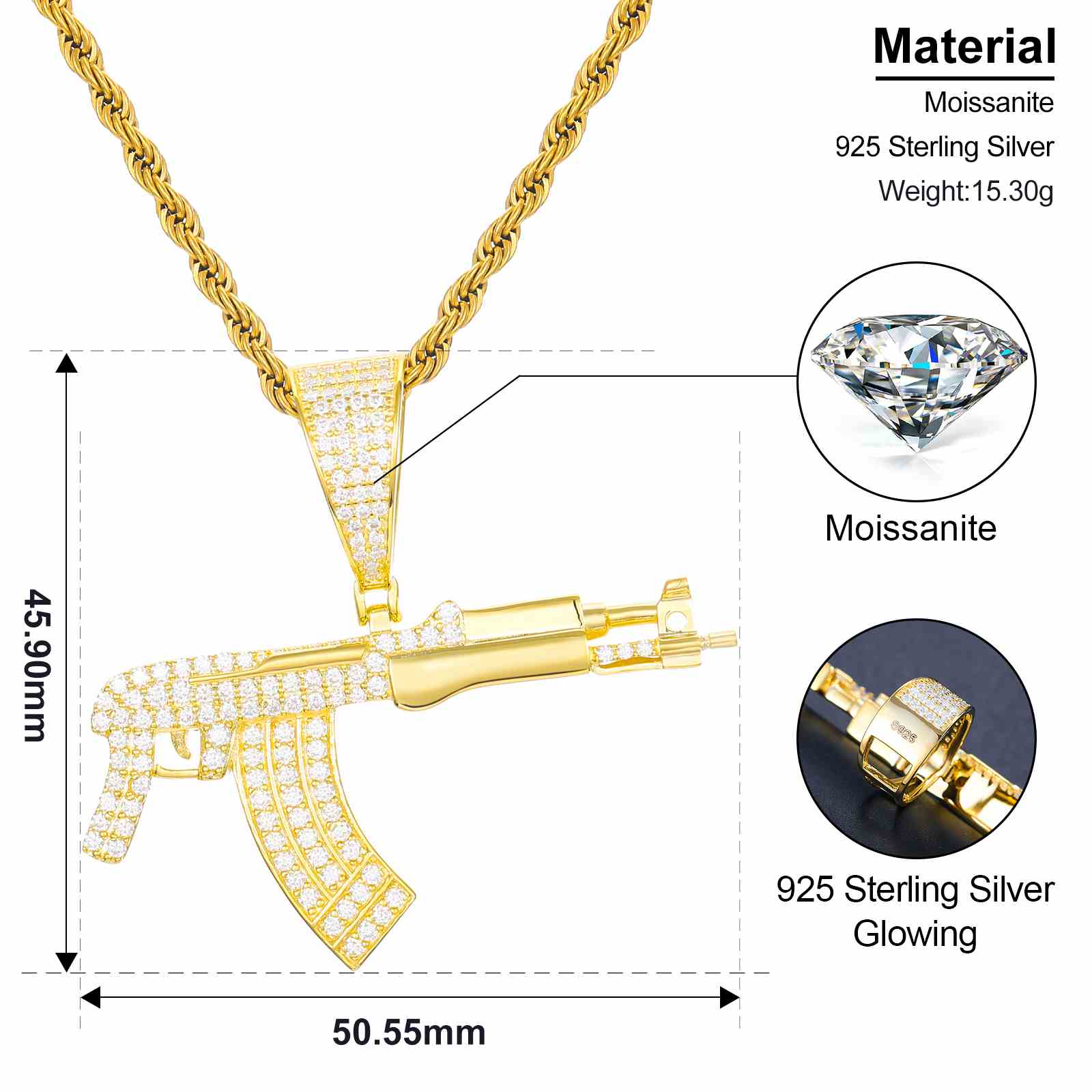 AK47 Gun Pendant
