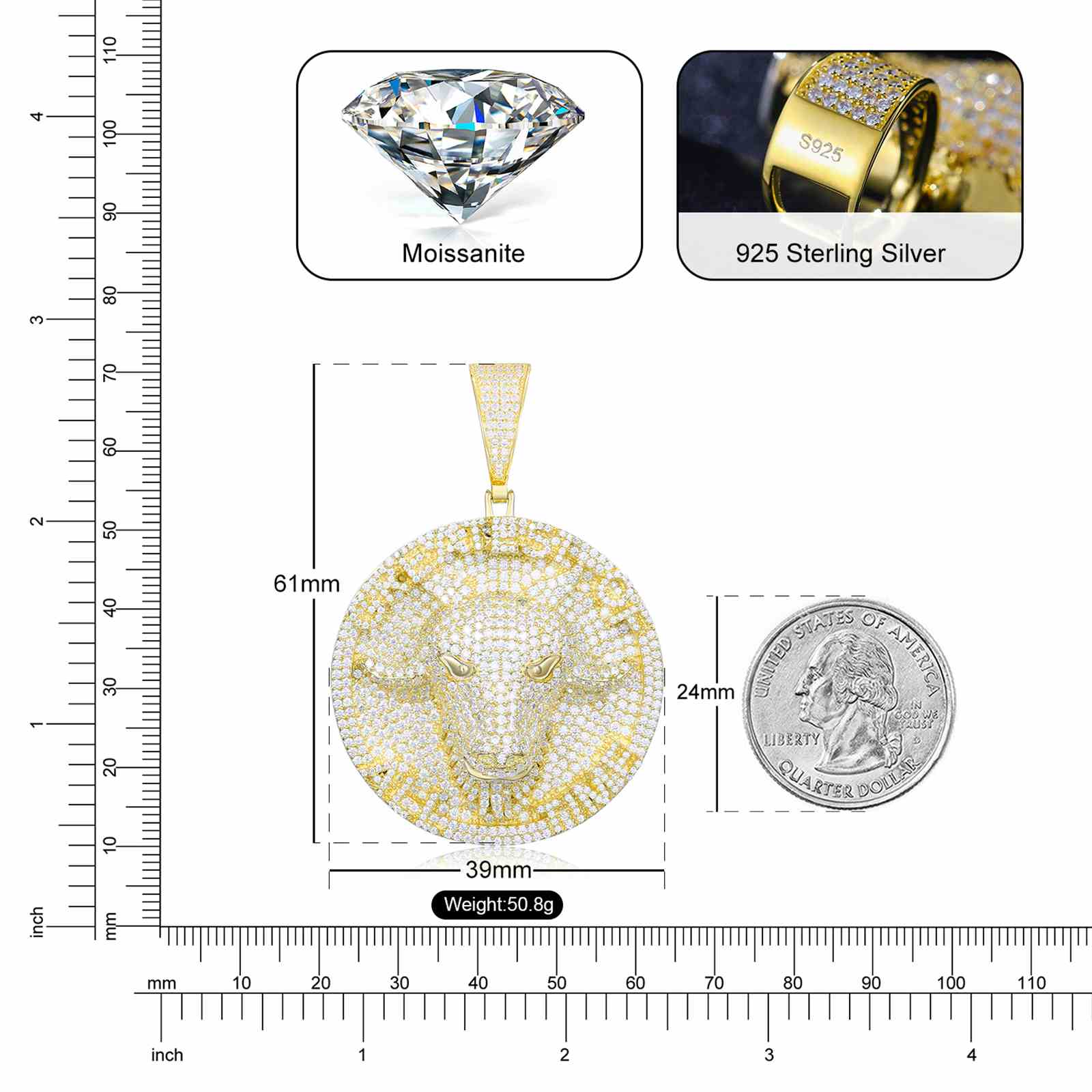 Round Tag Goat Pendant