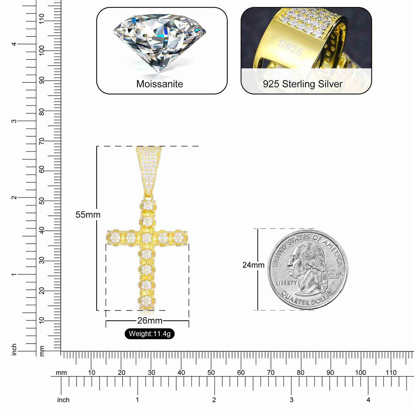 Flower Cross Pendant