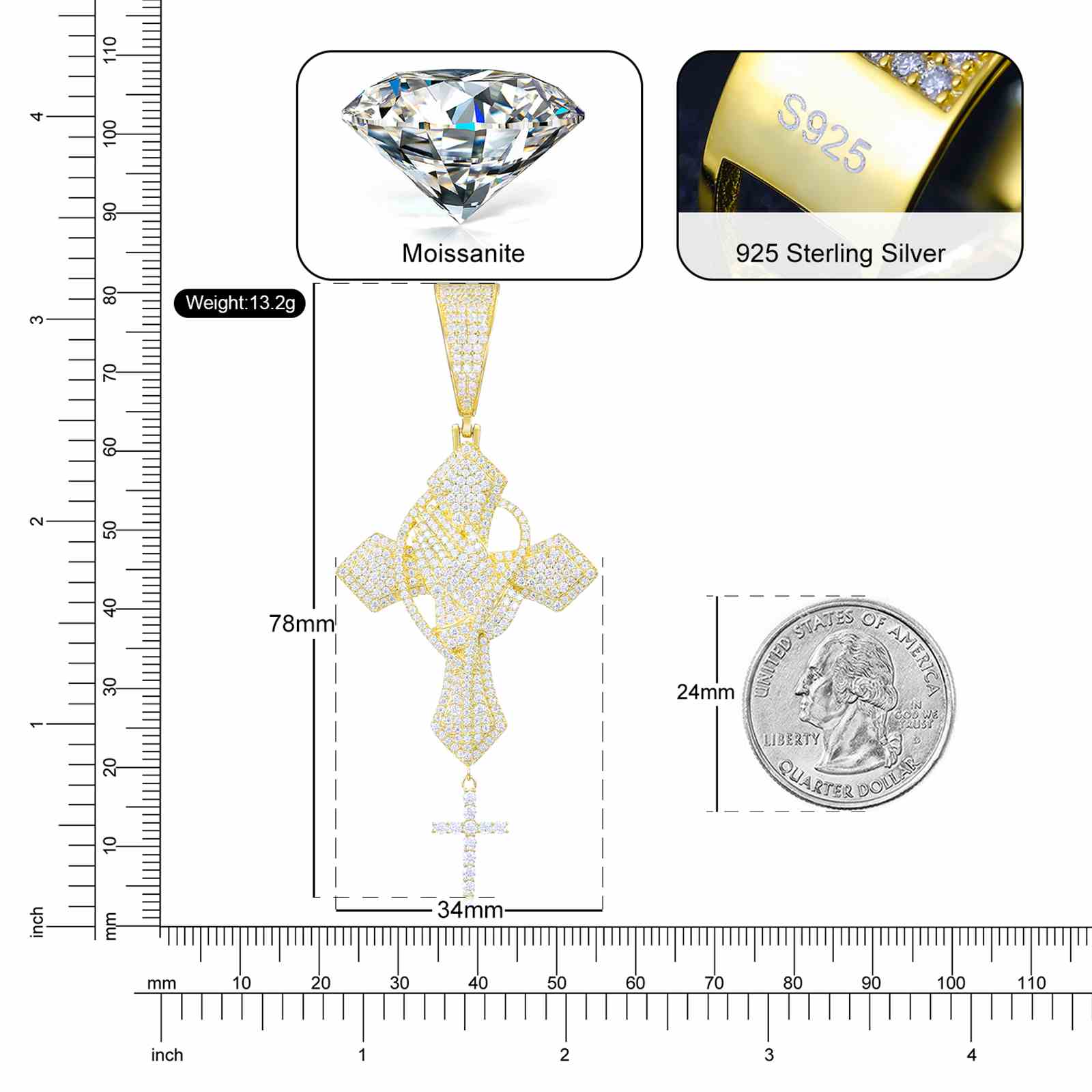 Pray Hand Cross Pendant