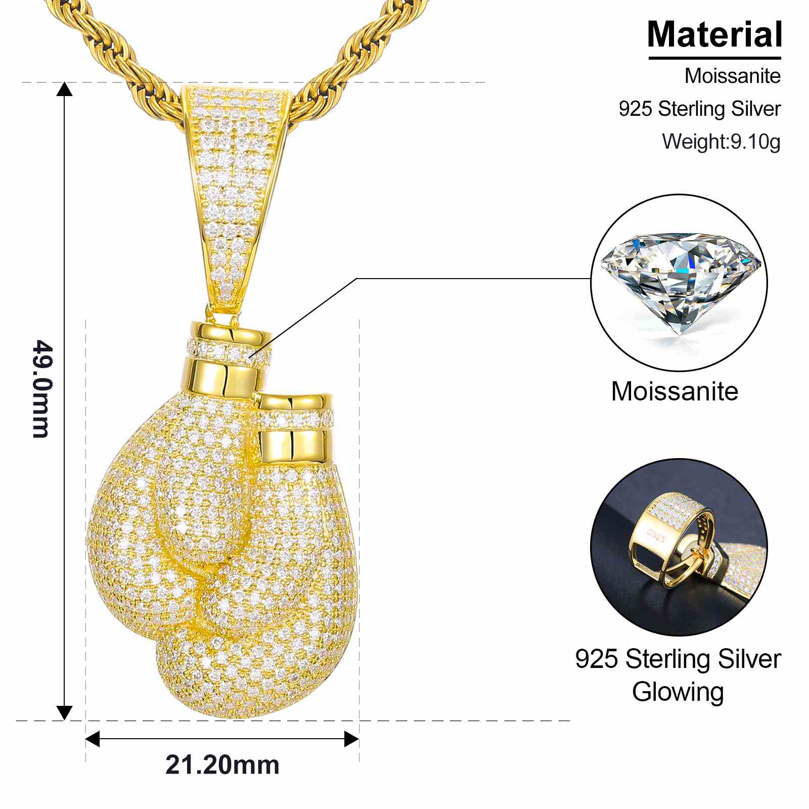 Iced Out Mitts Pendant