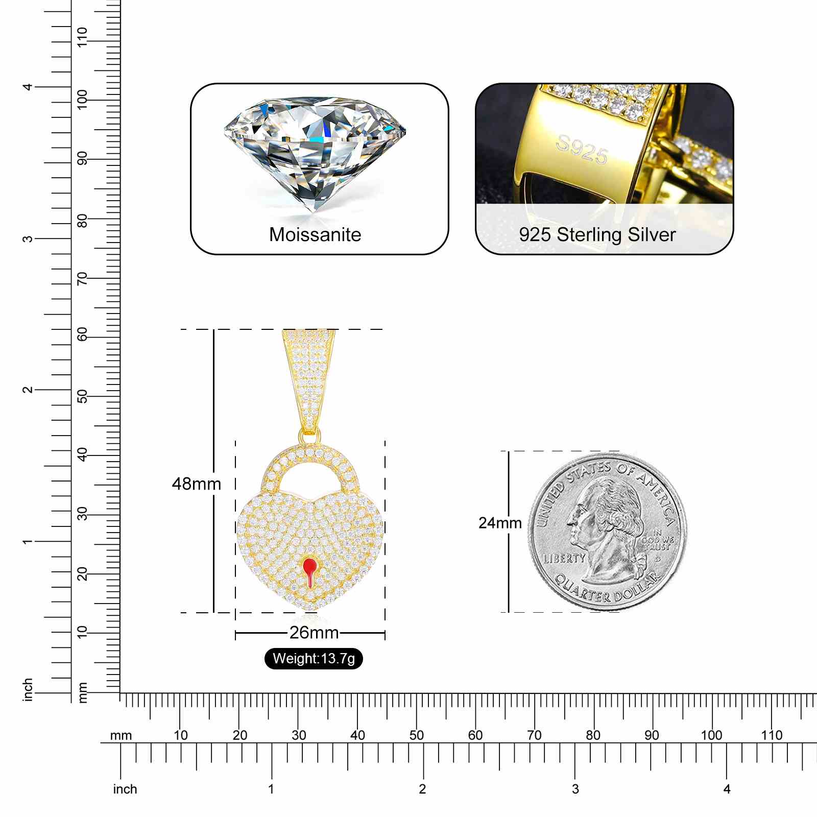 Heart Shaped Cylinder Pendant