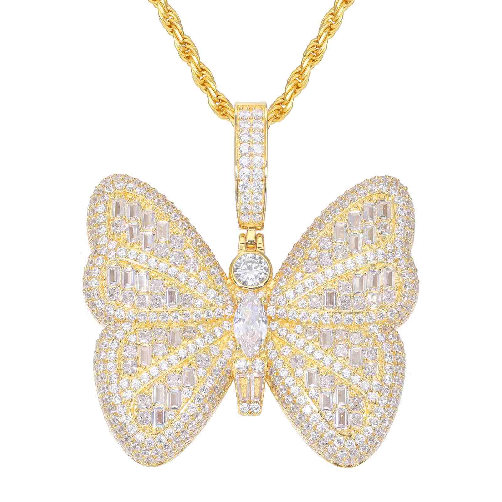 gold butterfly pendant