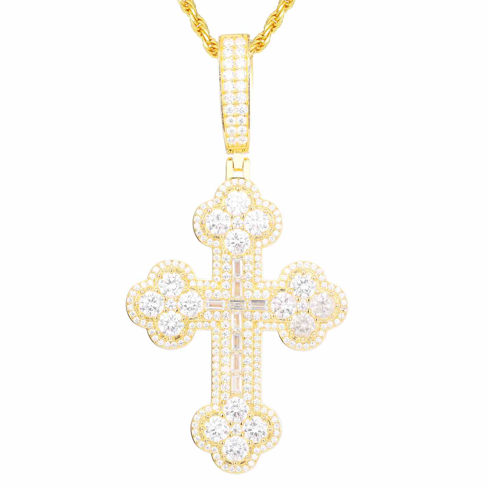 mens gold cross necklace