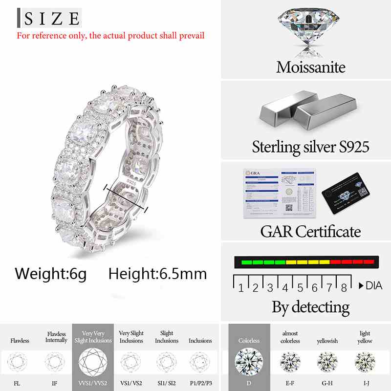 6.5mm Cushion Cut Band Ring