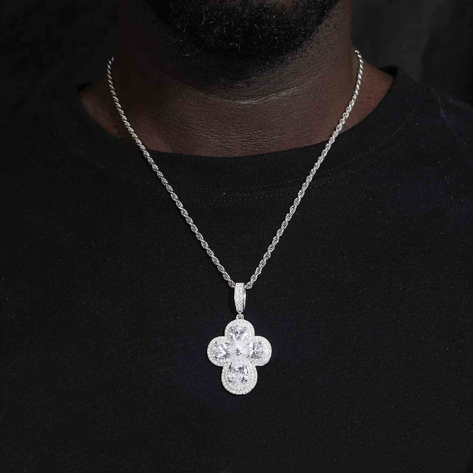 silver cross and chain