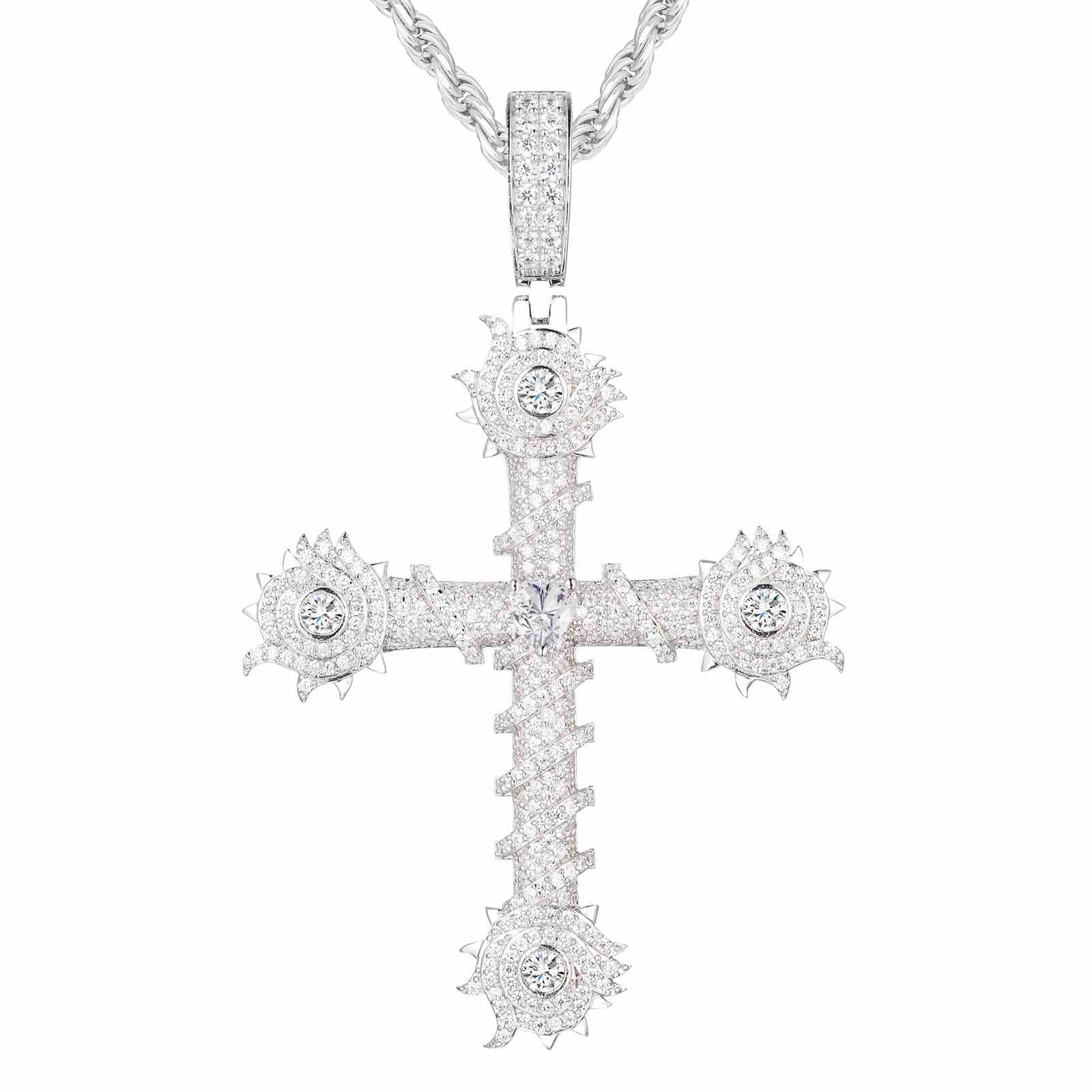 silver cross necklace womens