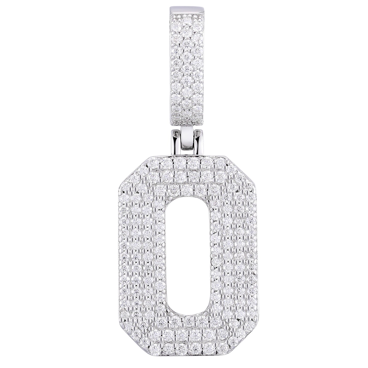 925 Silver Moissanite Iced Out Number Pendant TQP0170