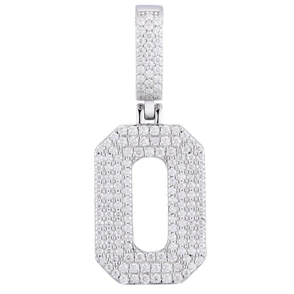 925 Silver Moissanite Iced Out Number Pendant TQP0170