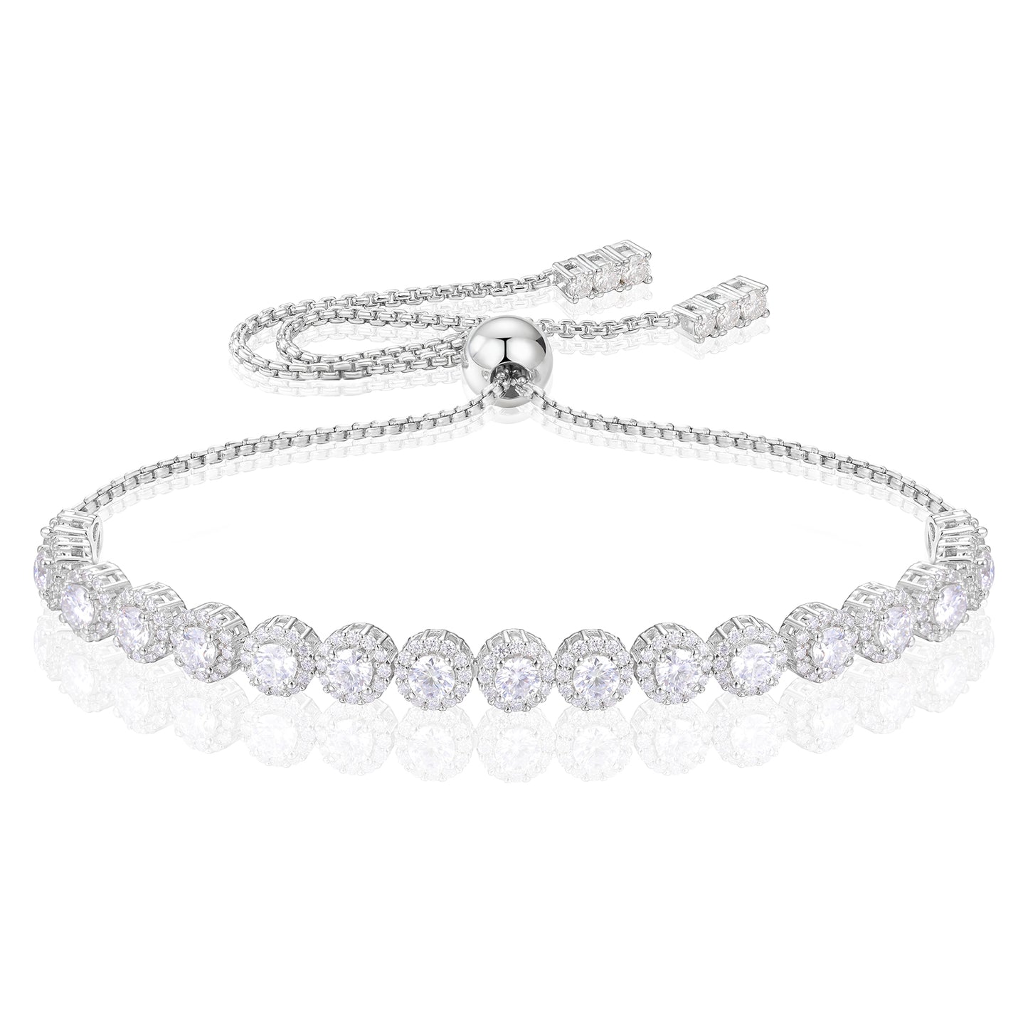925 Silver Moissanite Gold Finish Adjustable Tennis Bracelet 3.5mm 5mm for Women TQB0332