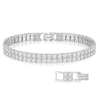 925 Silver Moissanite Double Row Tennis Bracelet for Women TQB0117