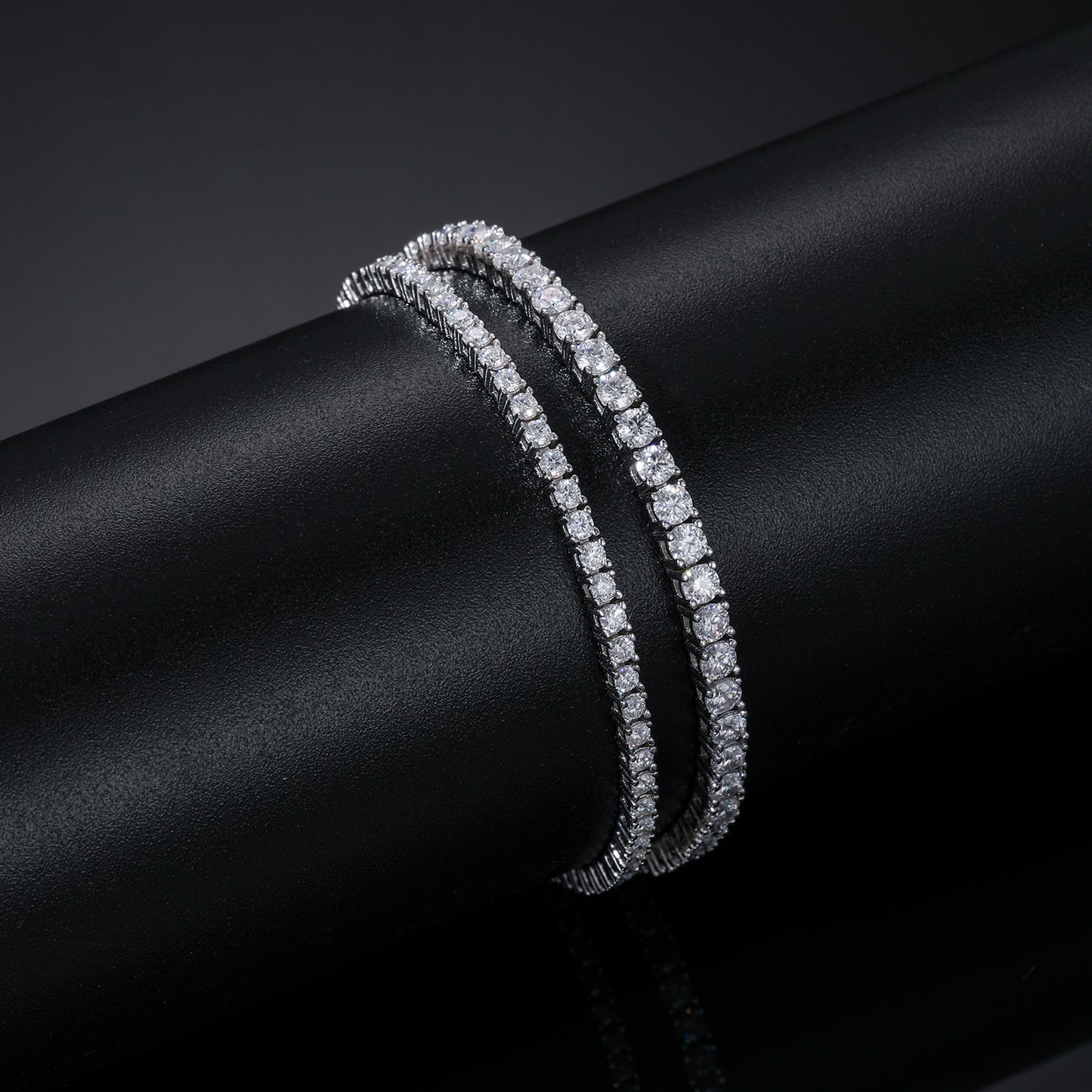 925 Silver Moissanite Adjustable Bolo Tennis Bracelet TQB0097