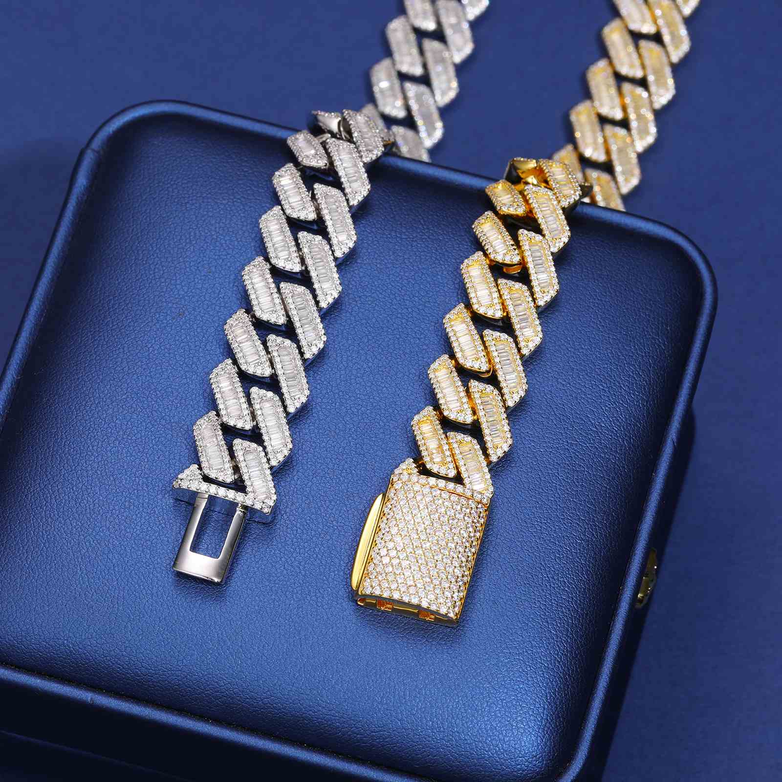 14mm Baguette Rhombus Cuban Link Chain