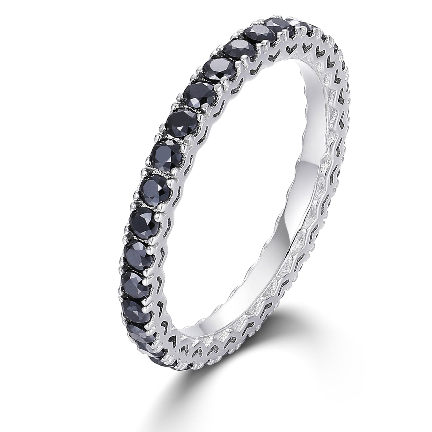 925 Silver Moissanite Eternity Band Ring TQR0001