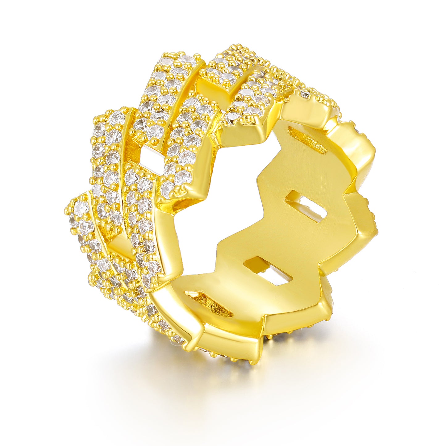 925 Silver Moissanite Cuban Link Ring TQR0043