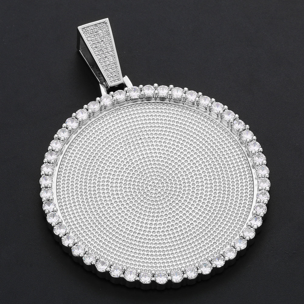 Custom Picture Circle Pendant Iced Hip Hop Photo Jewelry CZP0435