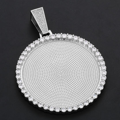 Custom Picture Circle Pendant Iced Hip Hop Photo Jewelry CZP0435