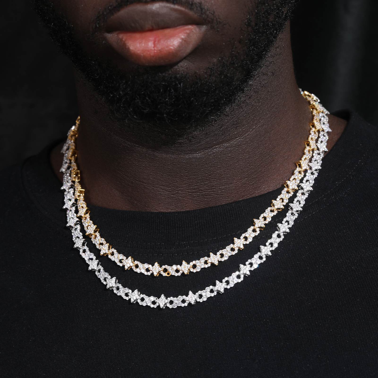 8mm Iced Star Infinity Cuban Link Chain - TUHE Jewelry