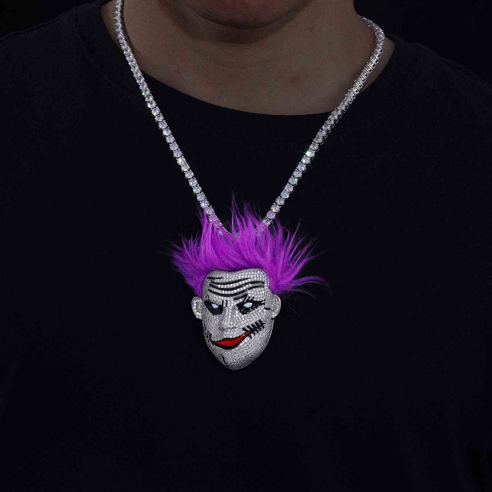 Purple Hair Clown Pendant