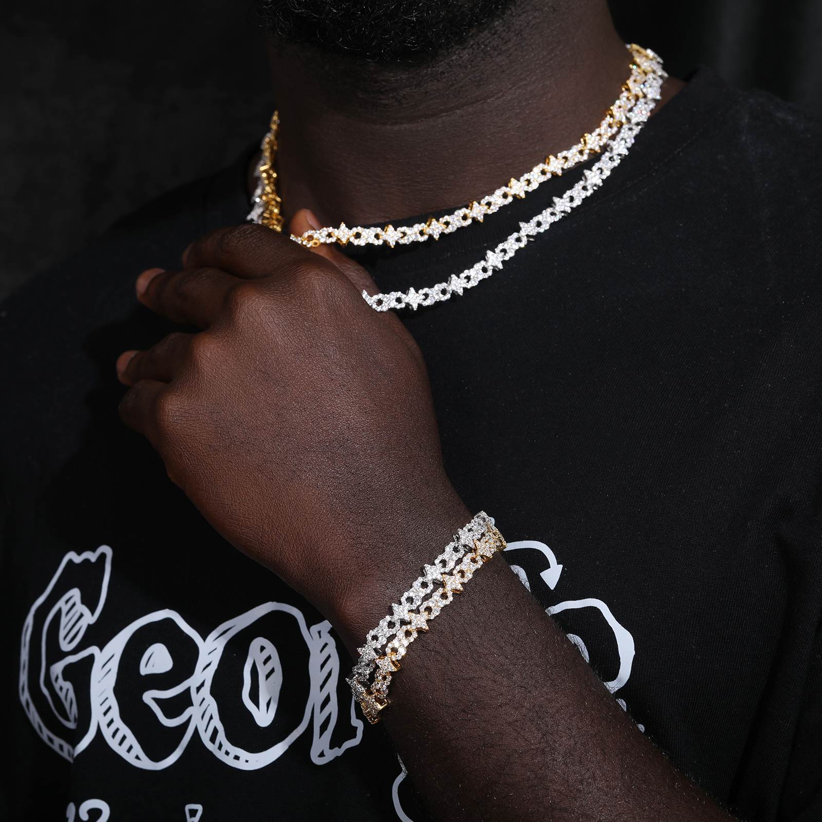 8mm Iced Star Infinity Cuban Link Chain - TUHE Jewelry