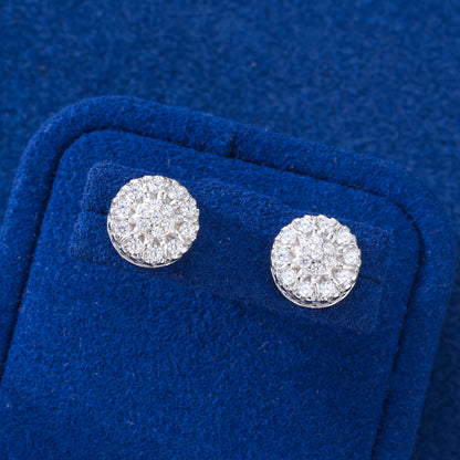 925 Silver Moissanite Sunburst Cluster Stud Earrings TQE0581