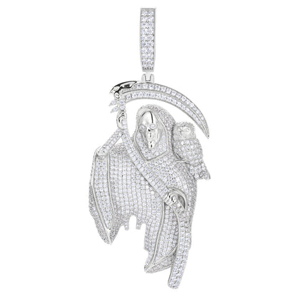 925 Silver Moissanite Grim Reaper Owl Pendant TQP0535