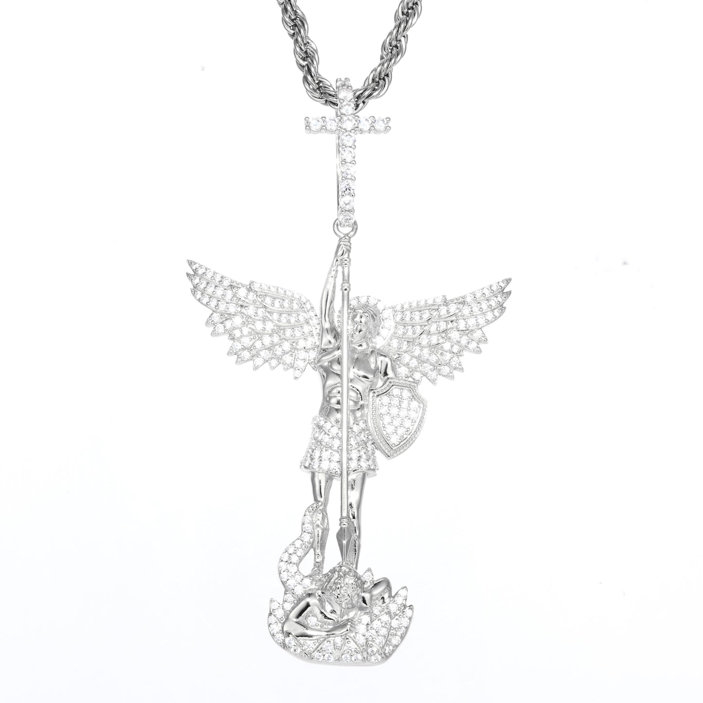 925 Silver Moissanite Warrior Angel Pendant TQP0531