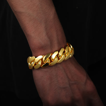 Copper Cuban Link Bracelet 10 to 22mm for Men CZBHX0196