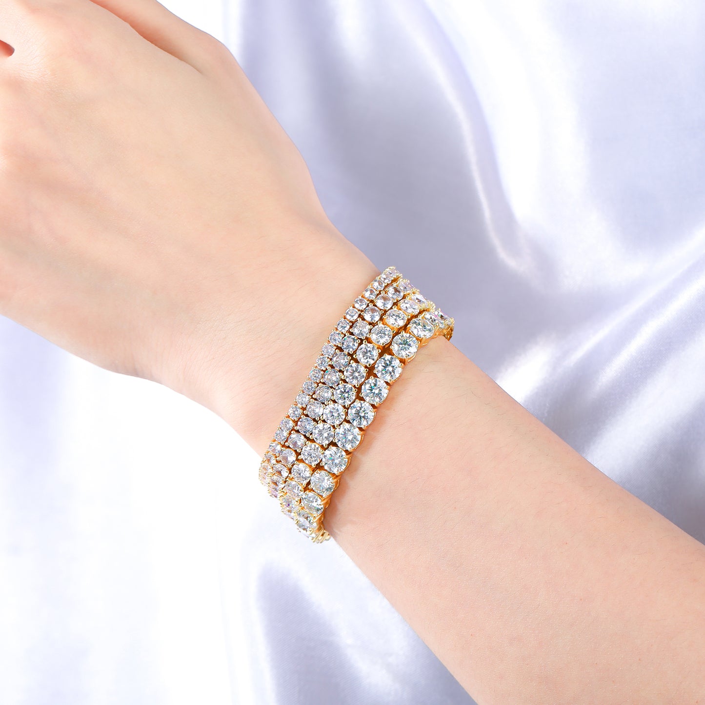 925 Silver Moissanite 3mm Tennis Bracelet TQB0002