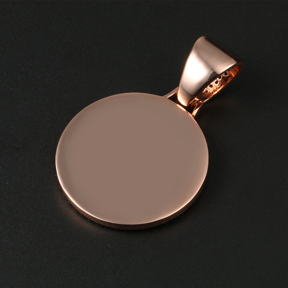 Custom Photo Oval Pendant Necklace Iced Picture Frame Jewelry CZP0171