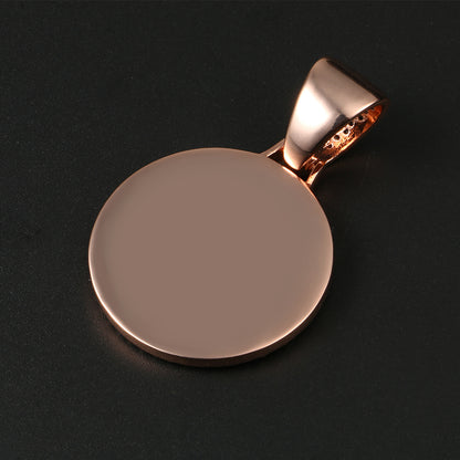 Custom Photo Oval Pendant Necklace Iced Picture Frame Jewelry CZP0171