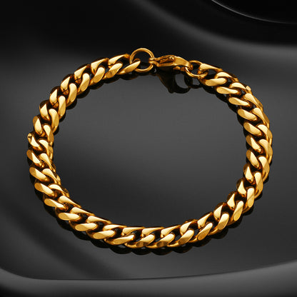 Gold Finish Copper Cuban Link Chain Necklace for Men CZBHX0129