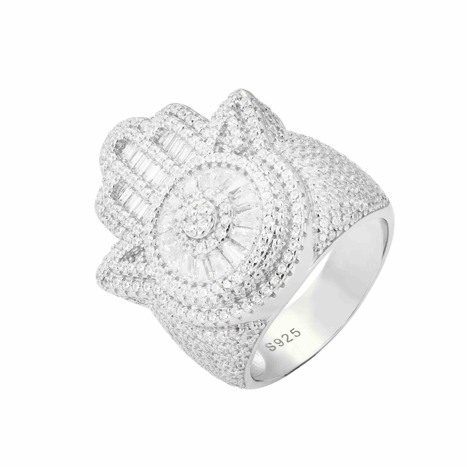 Baguette Hamsa Hand Ring