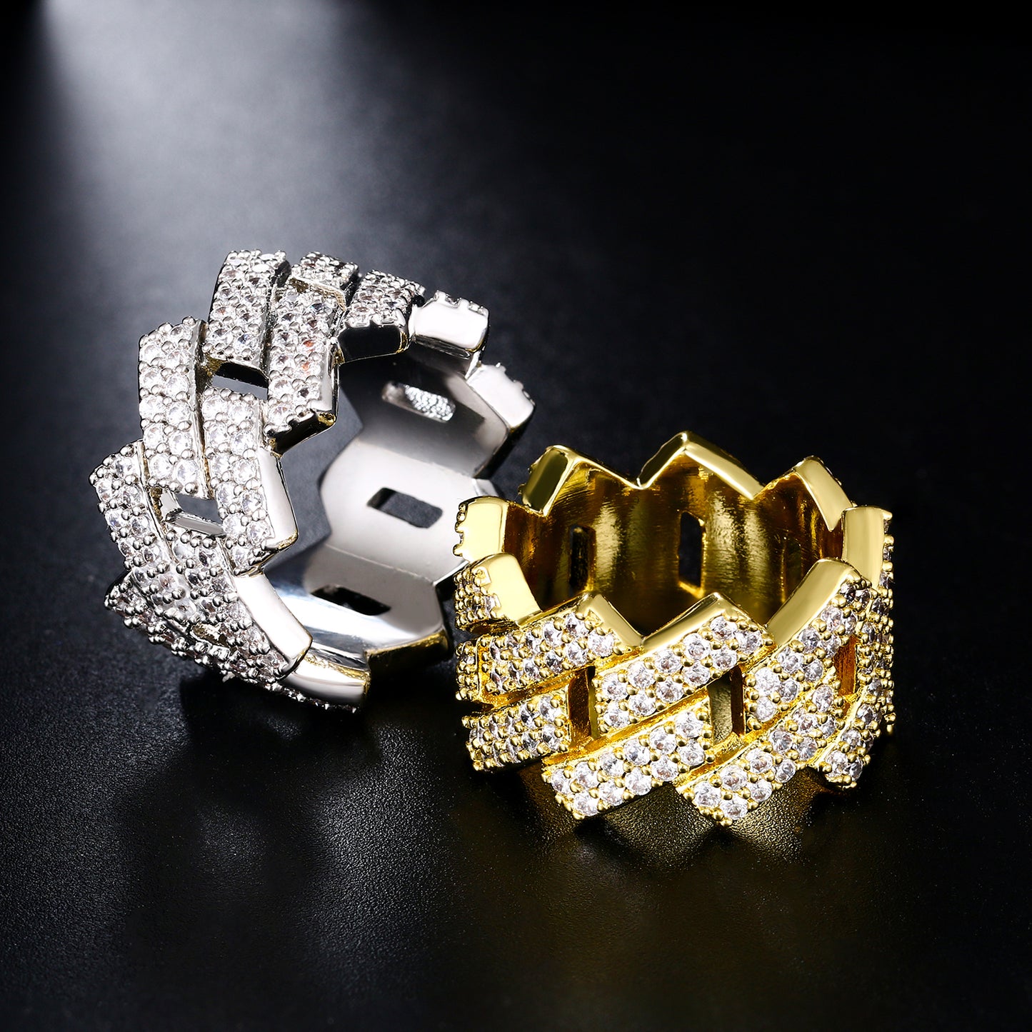 925 Silver Moissanite Cuban Link Ring TQR0043