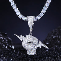 925 Silver Moissanite Lightning Fist Hip Hop Pendant TQP0260