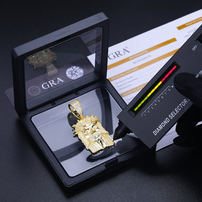 925 Silver Moissanite Iced Out Jesus Face Pendant TQP0240