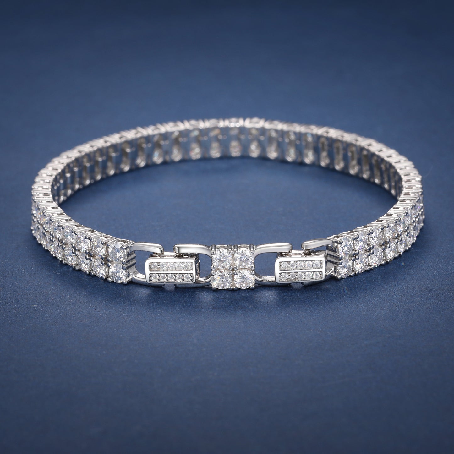 925 Silver Moissanite Double Row Tennis Bracelet for Women TQB0117