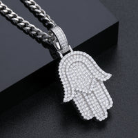 925 Silver Moissanite Palm Eye Pendant TQP0353