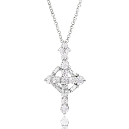 925 Silver Moissanite Ornate Cross Pendant TQP0727