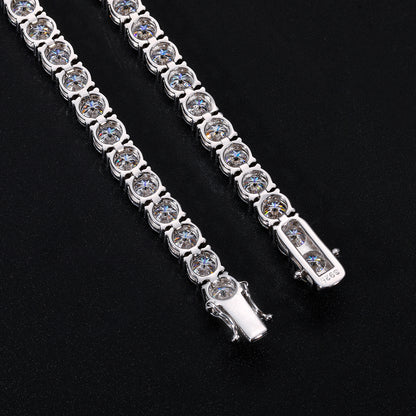 925 Silver Moissanite 6mm Iced Out Tennis Bracelet TQB0007