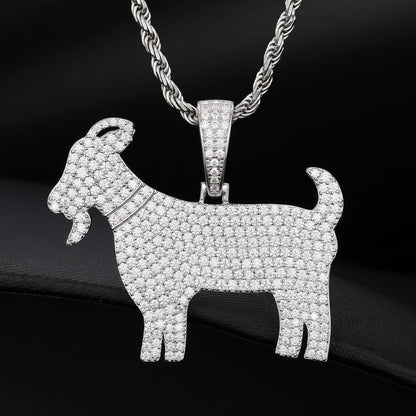 925 Silver Moissanite Goat Pendant TQP0188