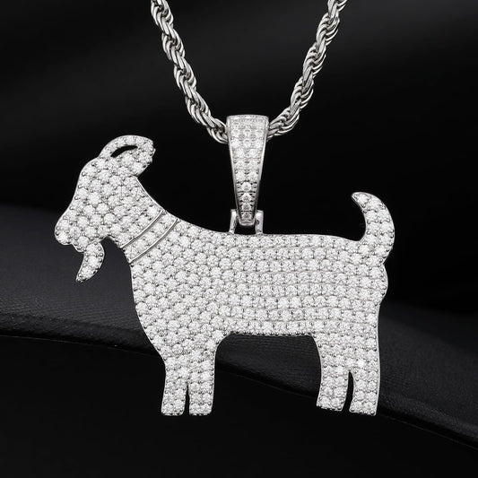 925 Silver Moissanite Goat Pendant TQP0188