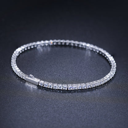 925 Silver Moissanite 2mm Slim Tennis Bracelet TQB0045