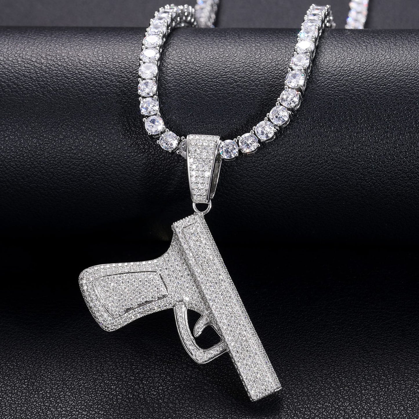 925 Silver Moissanite Iced Out Statement Pendant TQP0190