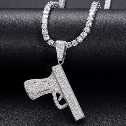 925 Silver Moissanite Iced Out Statement Pendant TQP0190