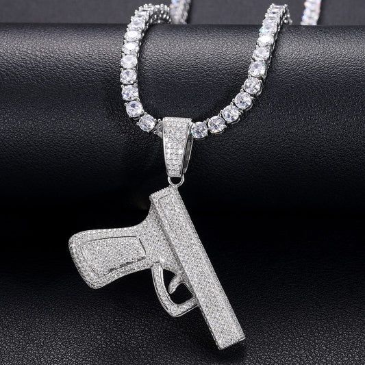 925 Silver Moissanite Iced Out Statement Pendant TQP0190