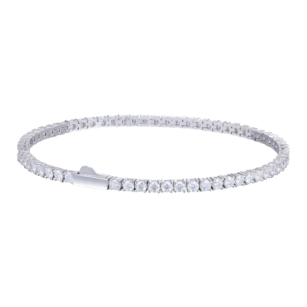 925 Silver Moissanite 2mm Slim Tennis Bracelet TQB0045