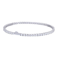 925 Silver Moissanite 2mm Slim Tennis Bracelet TQB0045