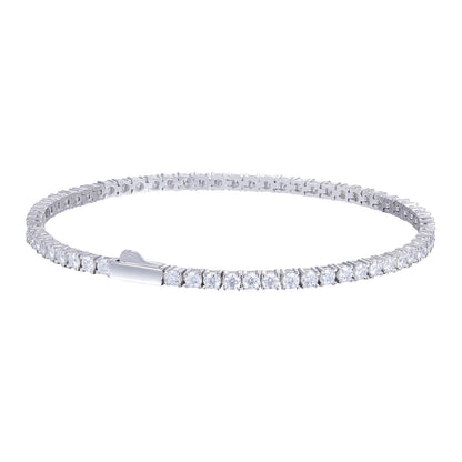 925 Silver Moissanite 2mm Slim Tennis Bracelet TQB0045