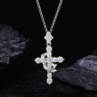 925 Silver Moissanite Ornate Cross Pendant TQP0727